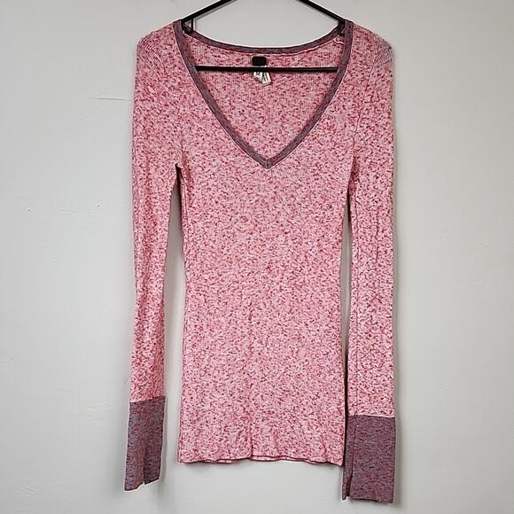 Free People Pink Freckles Medium Henley - Picture 2 of 5